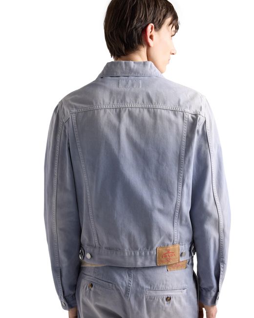 Prada Blue Gabardine Blouson Jacket for men