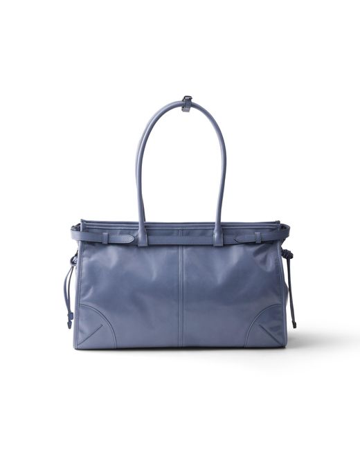 Prada Blue Bonnie Large Leather Handbag, Aviation
