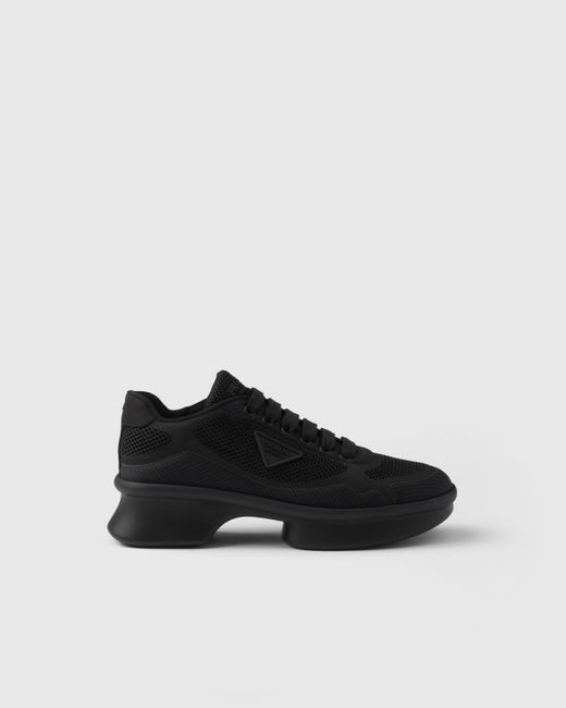 Prada Black Sneaker Aus Re-Nylon Und Meshgewebe
