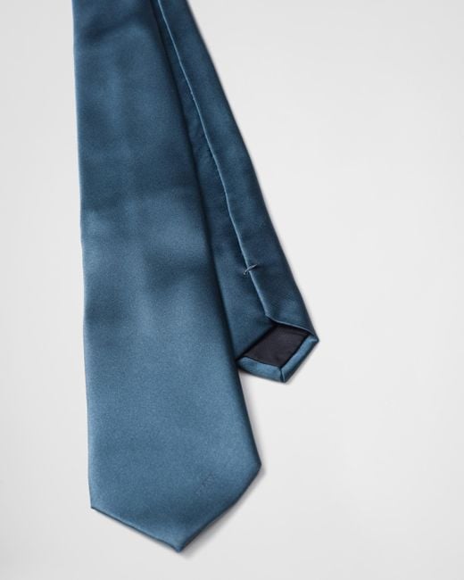 Prada Blue Satin Tie for men