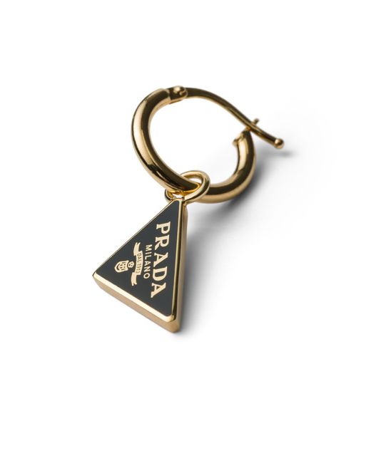 Prada White Enameled Metal Earrings