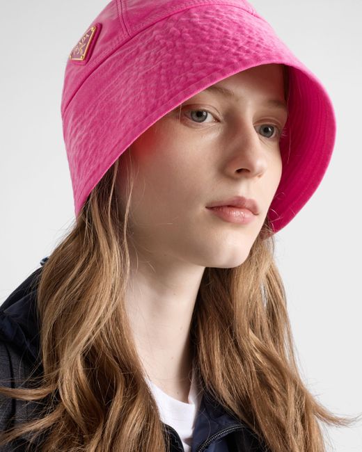 Chapeau En Coton Prada en coloris Pink