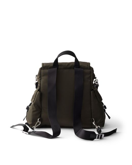 Prada Black Explore Re-Nylon And Leather Backpack for men