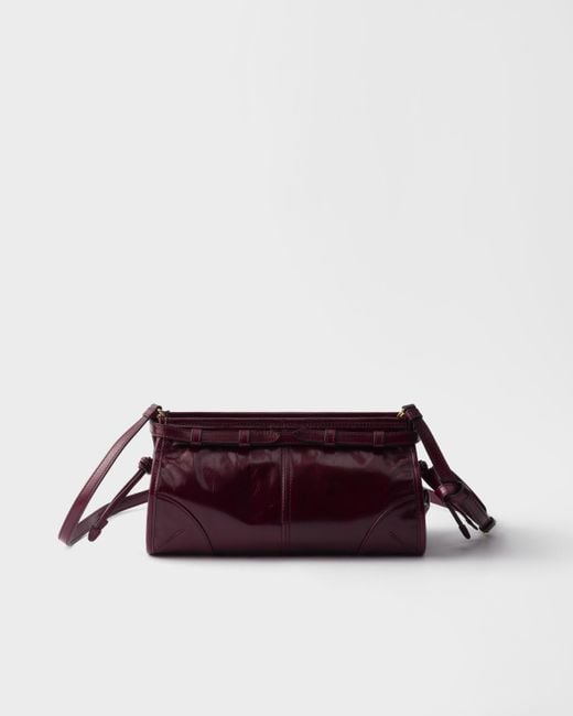 Prada Purple Bonnie Kleine Schultertasche Aus Leder
