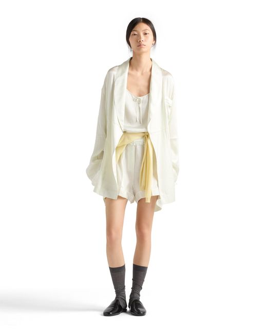Prada White Silk Robe