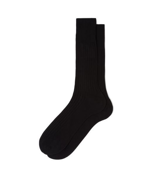 Prada Black Cotton Mid-Calf Socks, Size 10 for men