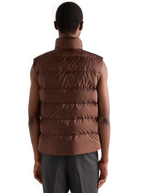 Prada Brown Re-Nylon Gilet for men