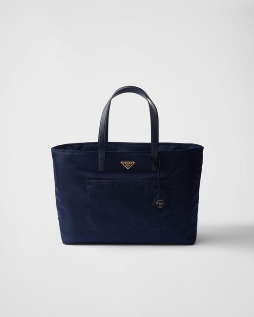 Grand Cabas Re-Edition 1978 En Re-Nylon Et Cuir Saffiano Prada en coloris Blue