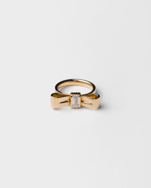 Prada White Eternal Bow Ring
