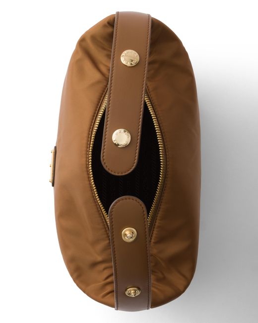 Prada White Chérie Re-Nylon Mini-Bag, Brandy