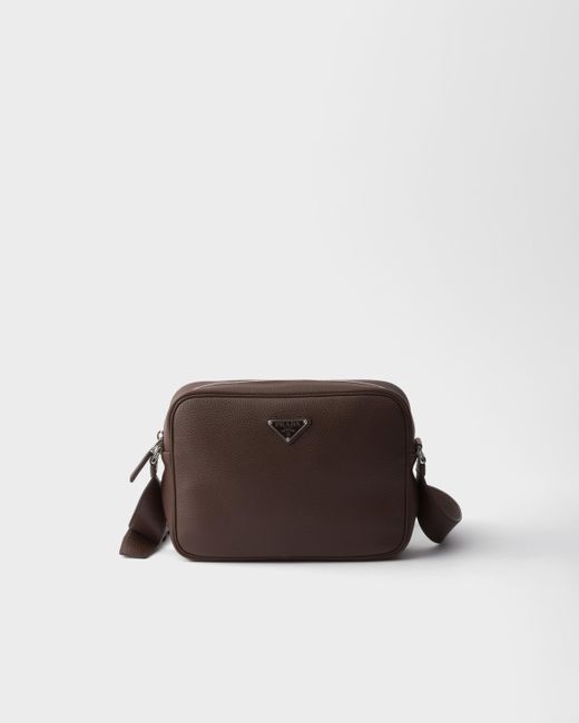 Prada Brown Leather Shoulder Bag for men