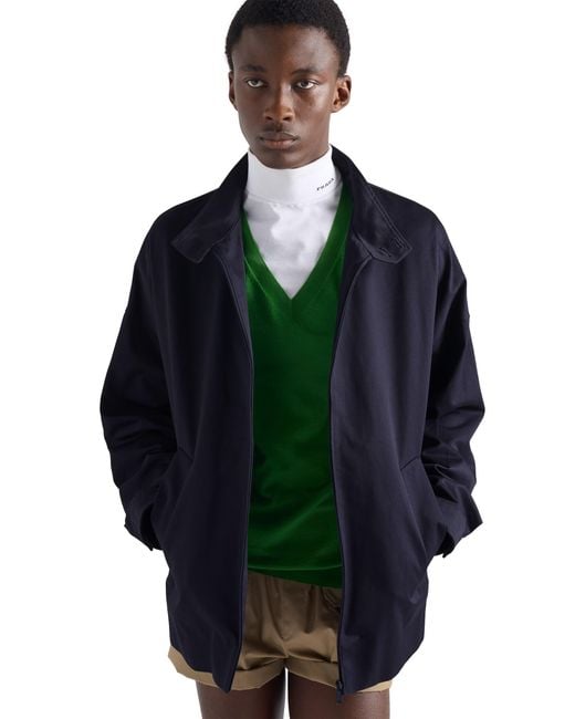 Prada Blue Cotton Blouson Jacket for men