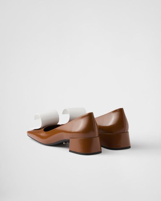 Prada Multicolor Pumps Aus Zweifarbigem Gebürstetem Leder