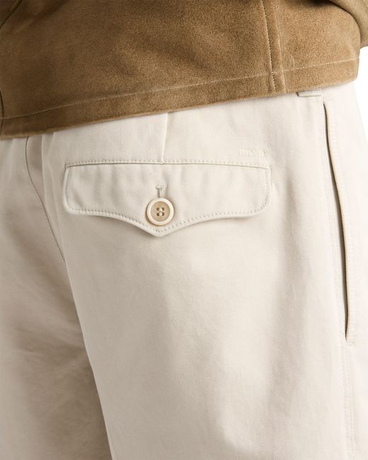 Prada White Cotton Bermudas, Limestone for men