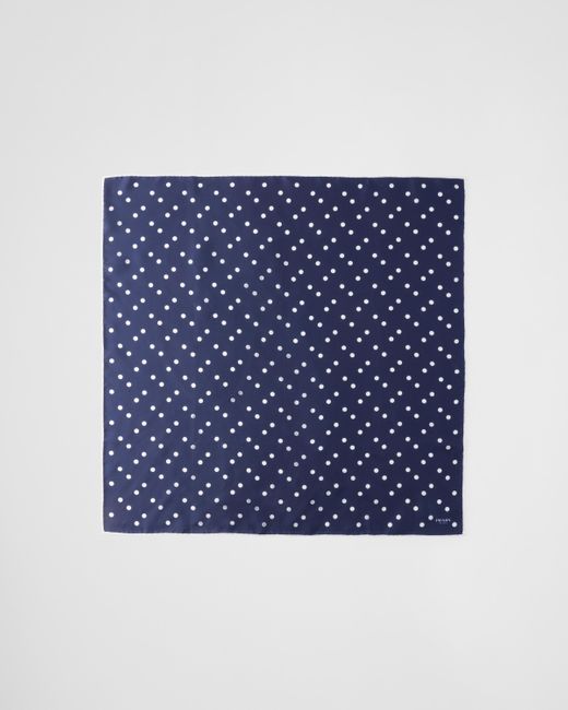 Prada Blue Polka-Dot Scarf