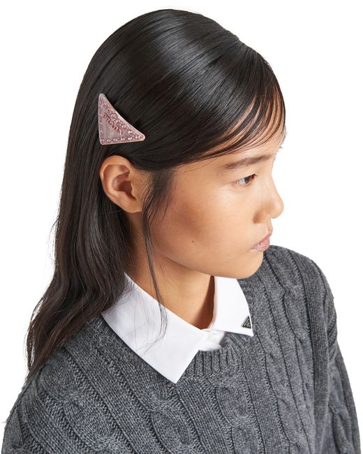 Prada Pink Plexiglass Hair Clip