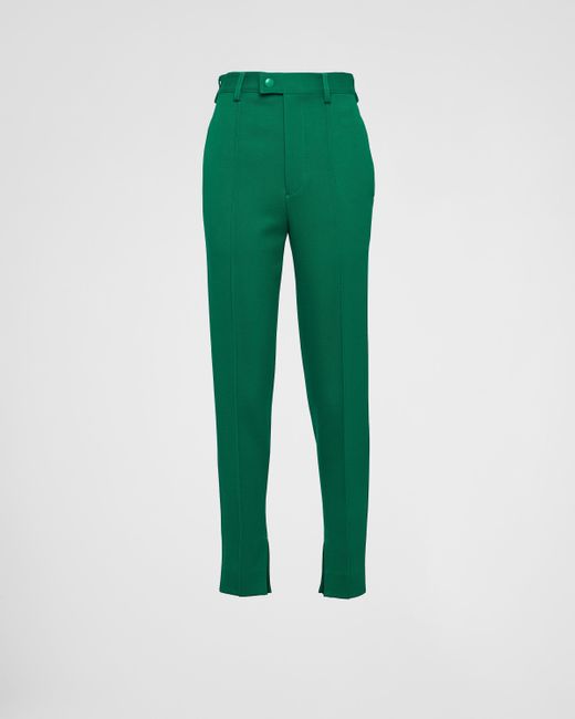 Prada Green Stretch Natté Pants for men