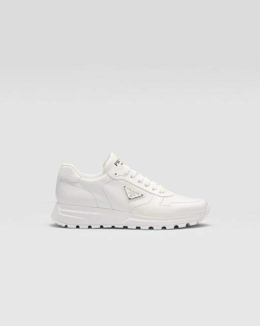 Sneakers In Pelle di Prada in White da Uomo