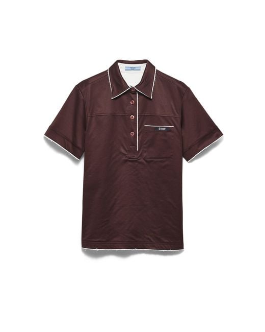 Prada Purple Lisle Cotton Polo Shirt