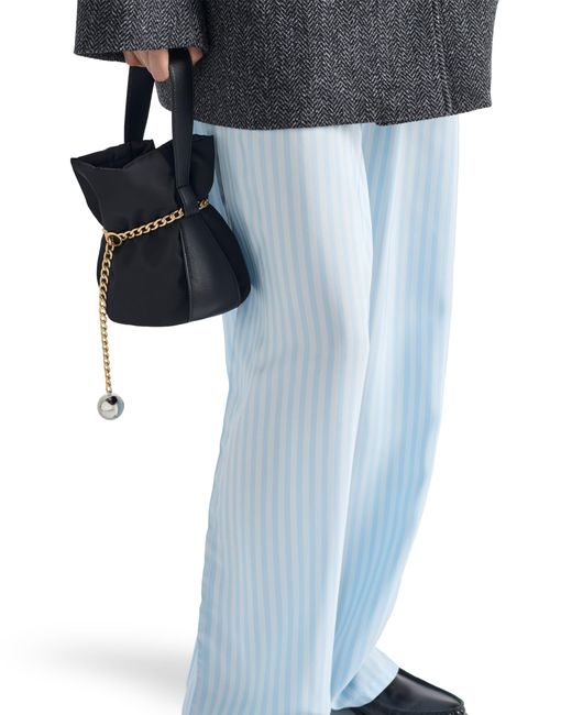 Prada Blue Striped Silk Pongé Pants