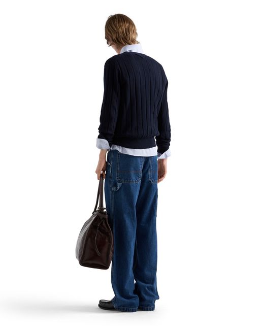Prada Blue Light Denim Pants for men