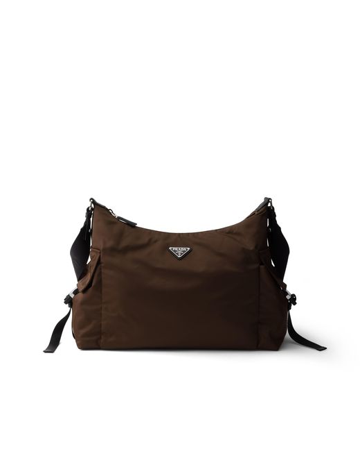 Prada Brown Explore Re-Nylon And Leather Bag for men