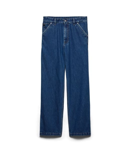 Prada Blue Light Denim Pants for men