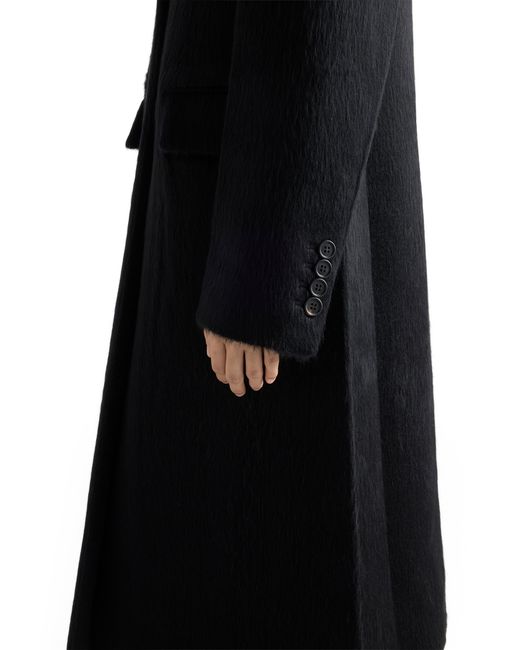 Prada Black Single-Breasted Velour Coat