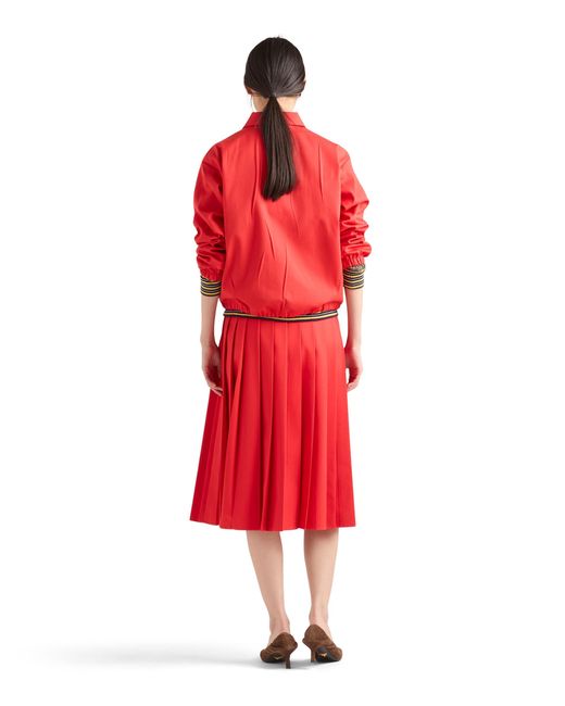 Prada Red Gabardine Blouson Jacket