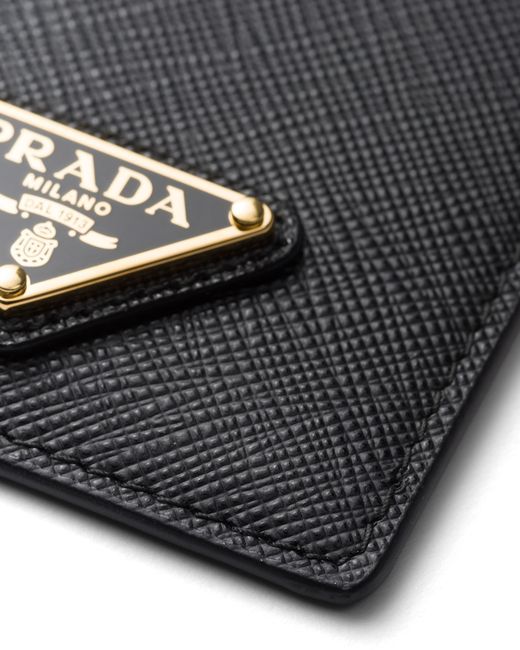 Prada White Saffiano Leather Badge Holder