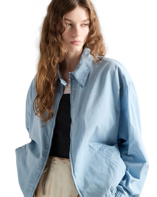 Prada Blue Old Gabardine Blouson Jacket