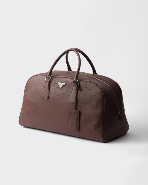 Prada Brown Leather Duffle Bag