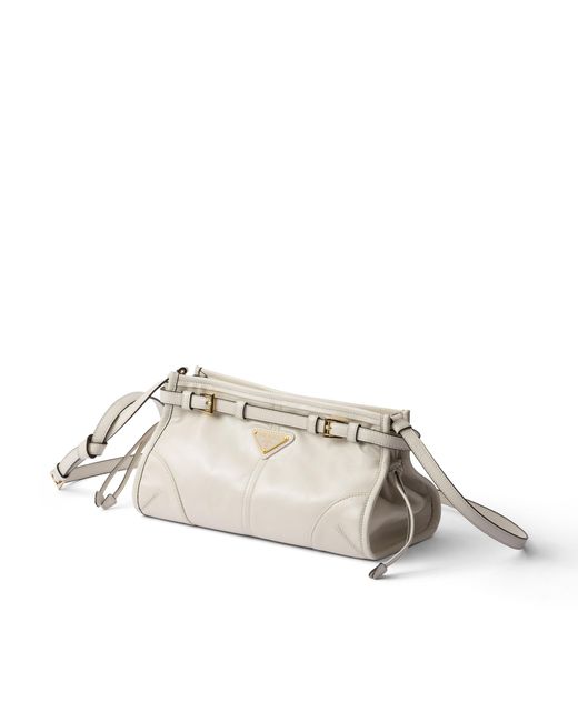 Prada Natural Bonnie Small Leather Shoulder Bag