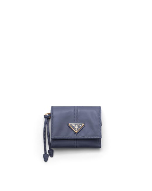 Prada Blue Small Leather Wallet