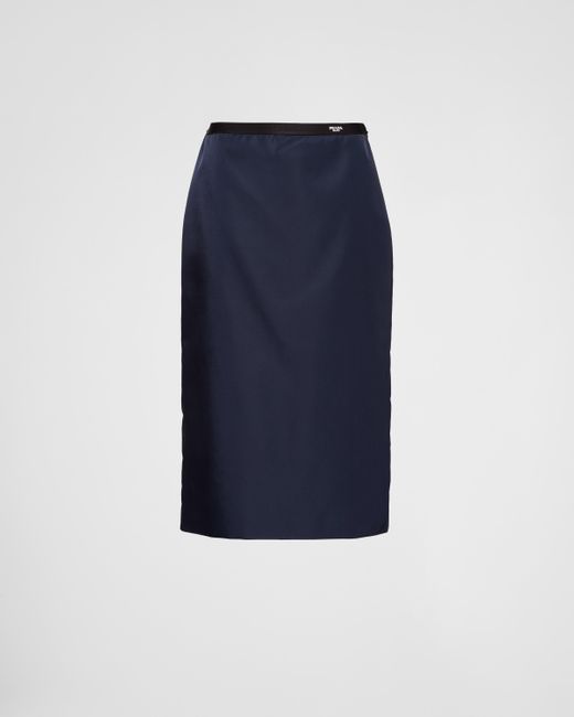 Prada Blue Re-Nylon Pencil Skirt