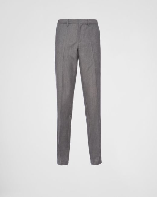 Prada Gray Mohair Wool Pants for men