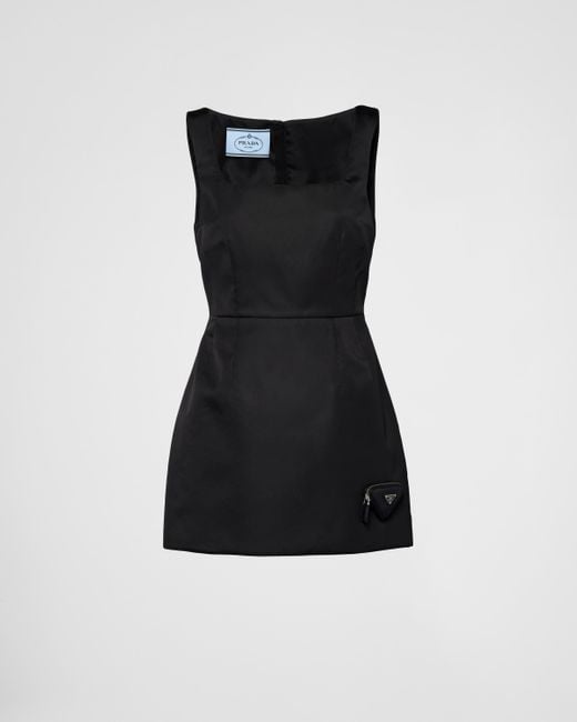 Prada Black Zipped-pouch Re-nylon Mini Dress