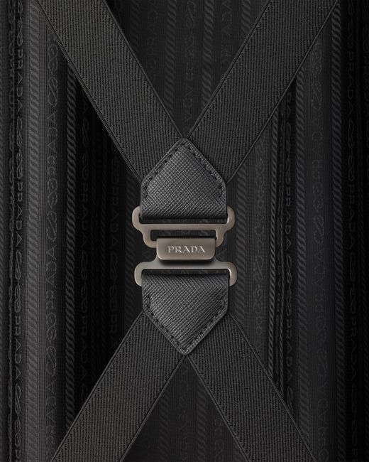 Prada Black Saffiano Leather Trolley