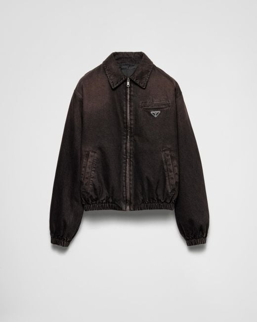 Prada Black Padded Denim Blouson Jacket for men