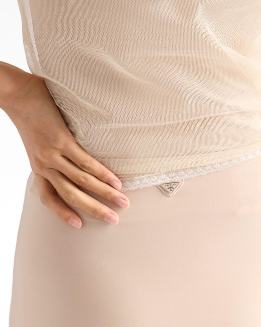 Prada White Stretch Fabric Slip