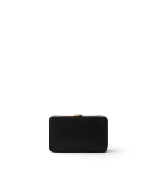 Prada White Satin Mini-Clutch With Shoulder Strap