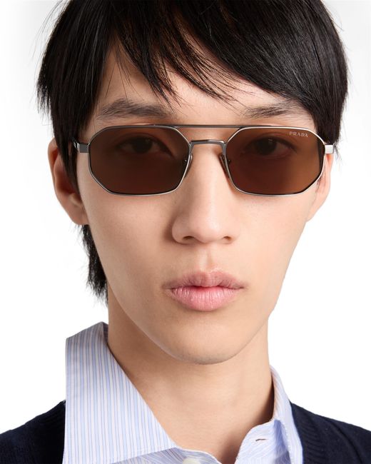 Prada White Sunglasses With Logo for men