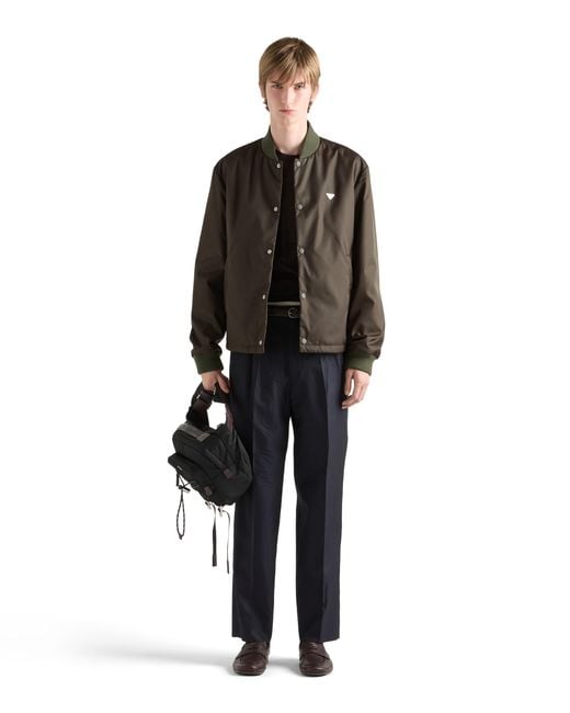 Prada Brown Re-Nylon Bomber Jacket for men