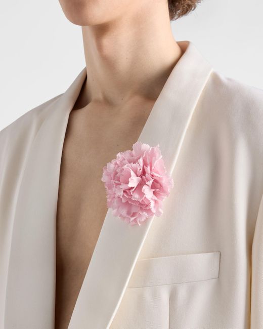 Prada Blumenbrosche Aus Metall Und Popeline in Pink für Herren
