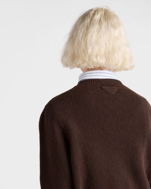 Prada Brown Wool And Cashmere Crew-Neck Sweater
