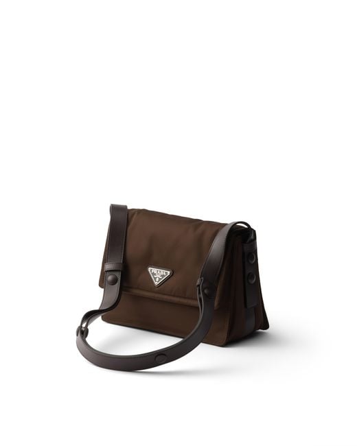 Prada White Traveller Small Padded Re-Nylon Shoulder Bag