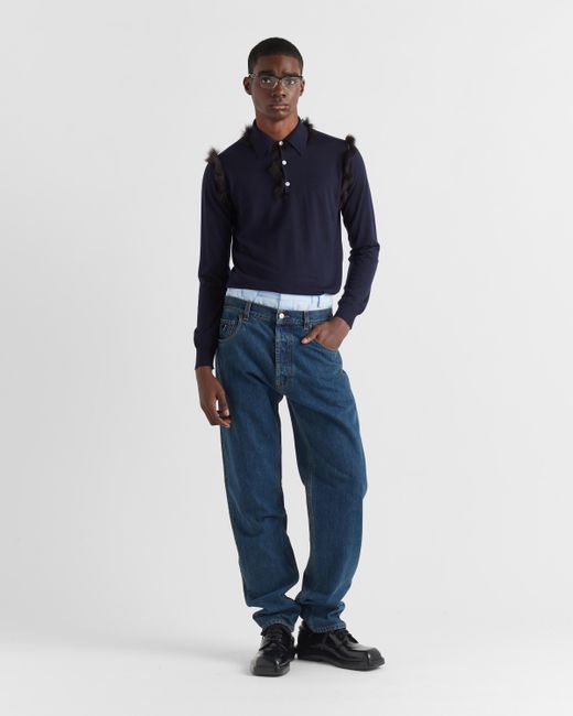 Prada Five-Pocket-Jeans Aus Denim in Blue für Herren