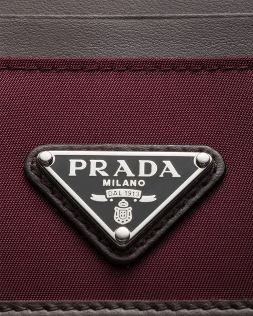 Prada White Speedrock Re-Nylon And Leather Card Holder for men