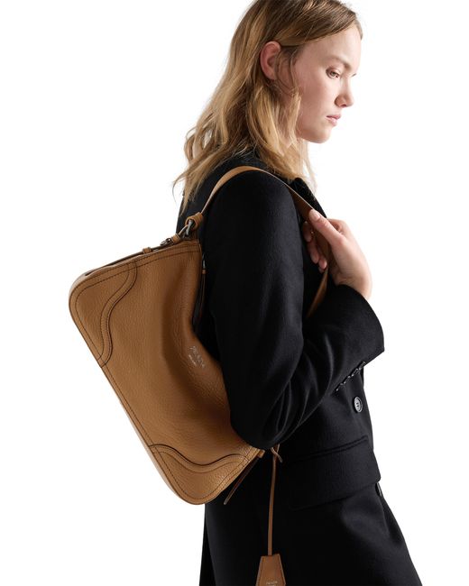 Prada Brown Aimèe Large Leather Shoulder Bag