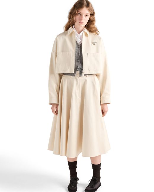 Prada Natural Chino Midi-Skirt